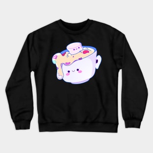 Kawaii Hot Chocolate & Marshmallows in Teacup Crewneck Sweatshirt